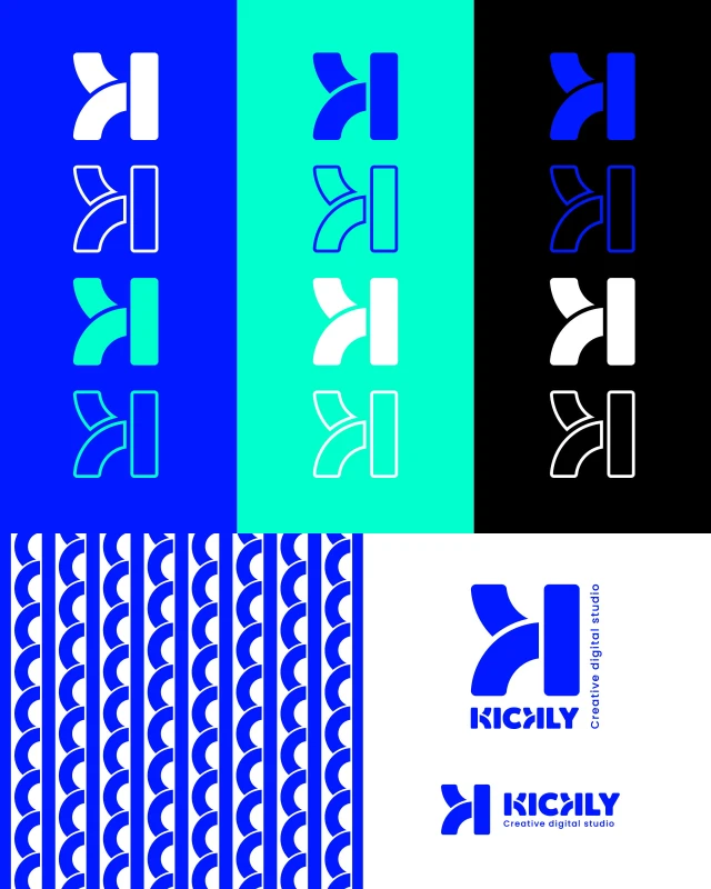 Identité visuelle de Kickly, studio digital créatif, visuel 3