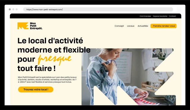 Maquette du site web — Mon Petit Entrepôt