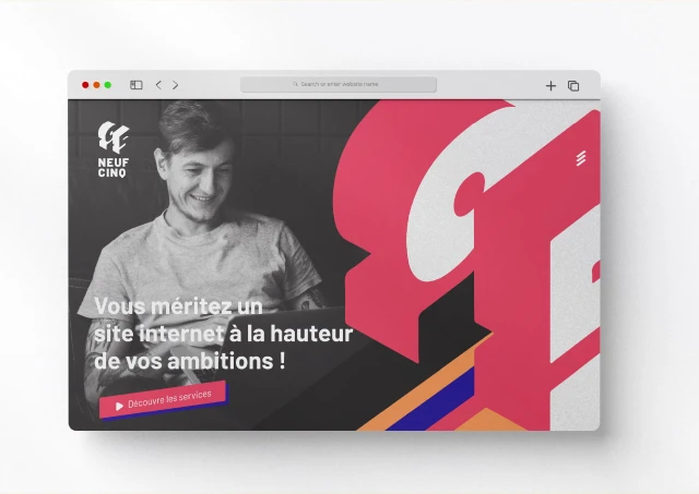 Maquette du site web, Studio web Neuf Cinq