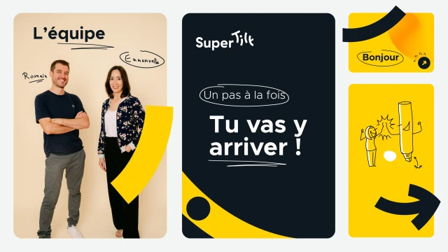 Composition graphique de l'univers visuel SuperTilt