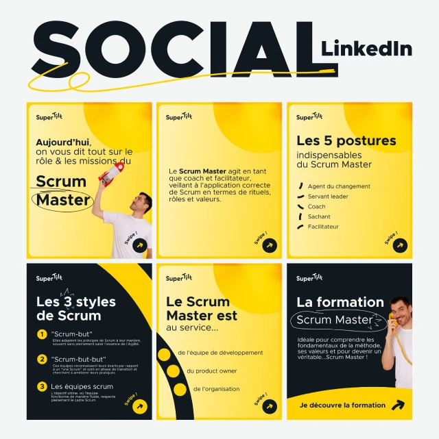 Bannière LinkedIn aux couleurs de l'identité SuperTilt