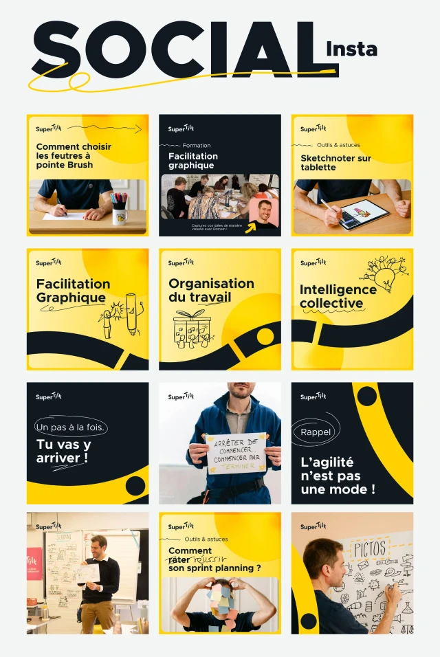 Templates Instagram aux couleurs de l'identité SuperTilt