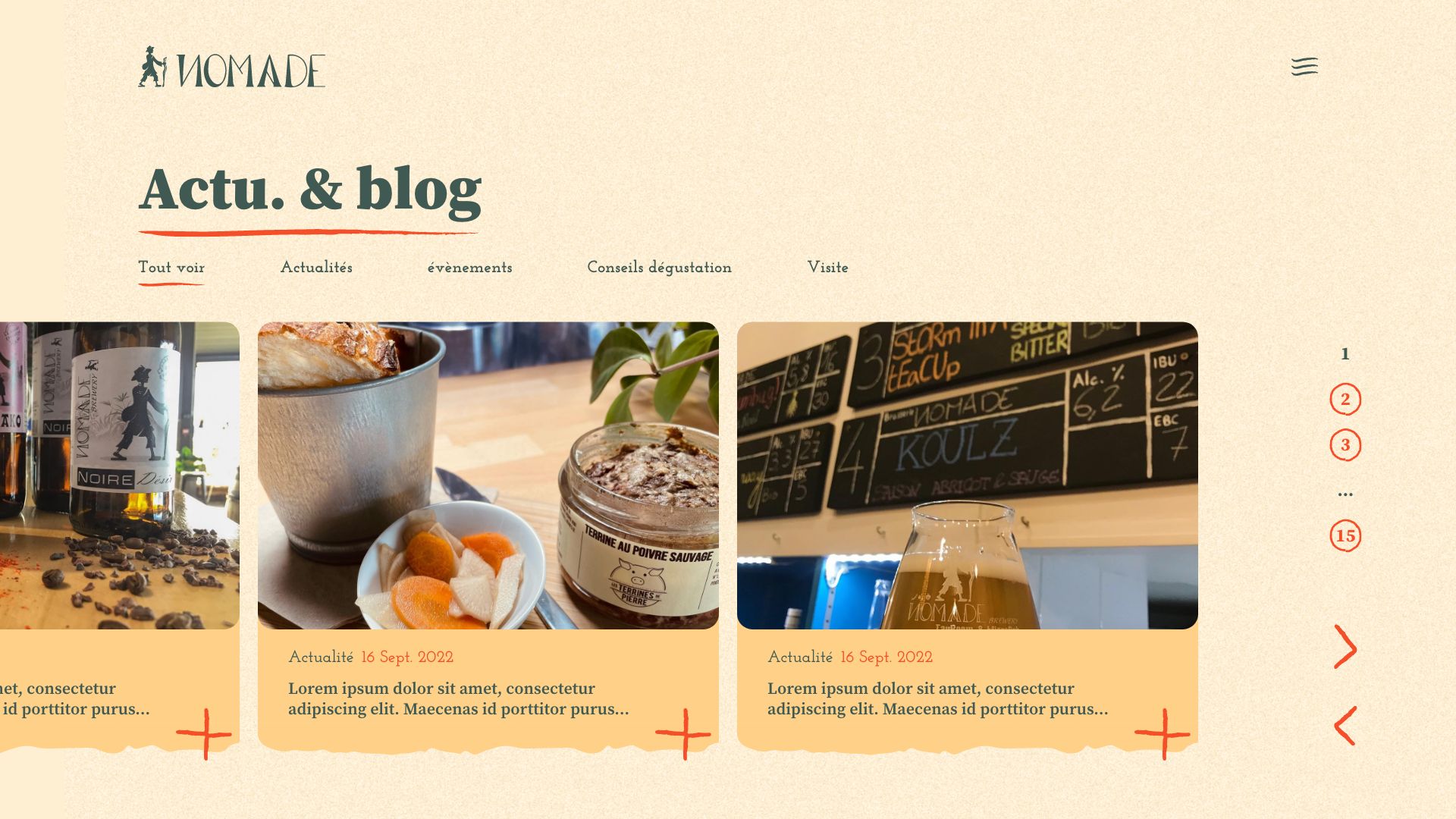 Nomade bière - Home – Listing actus scroll