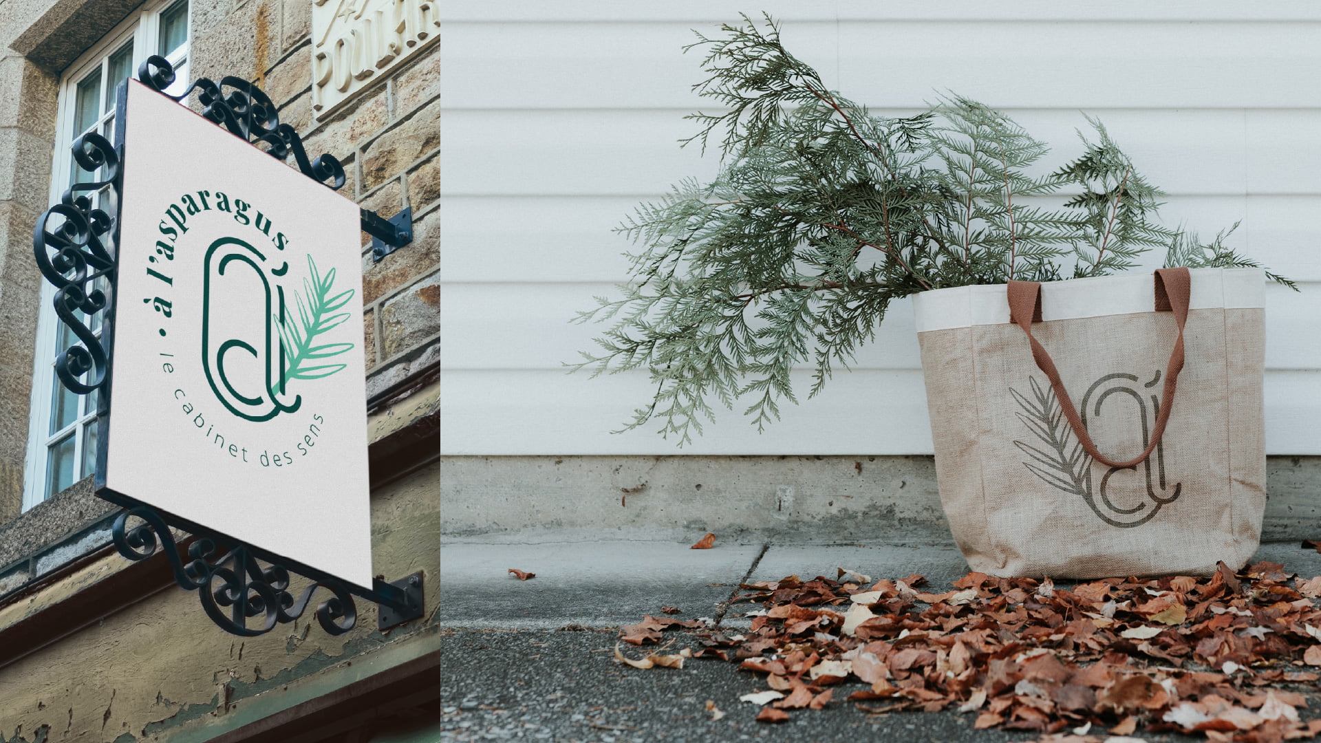 a l'asparagus logo vitrine et goodies