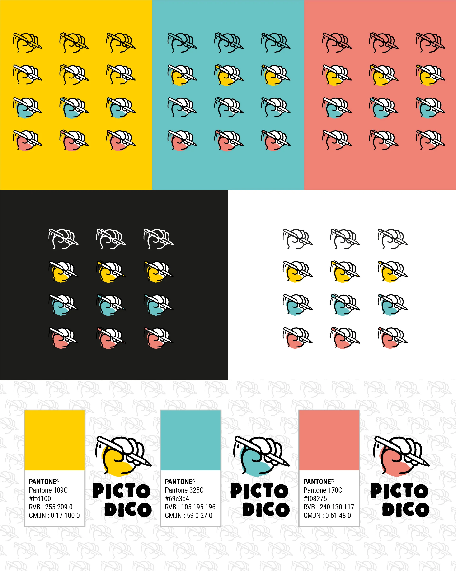 picto dico logo couleurs et motifs
