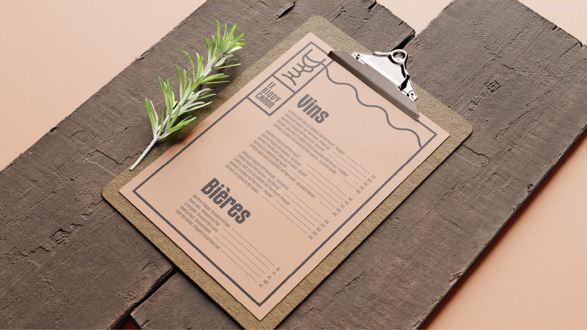 Le Biody Canon - menu