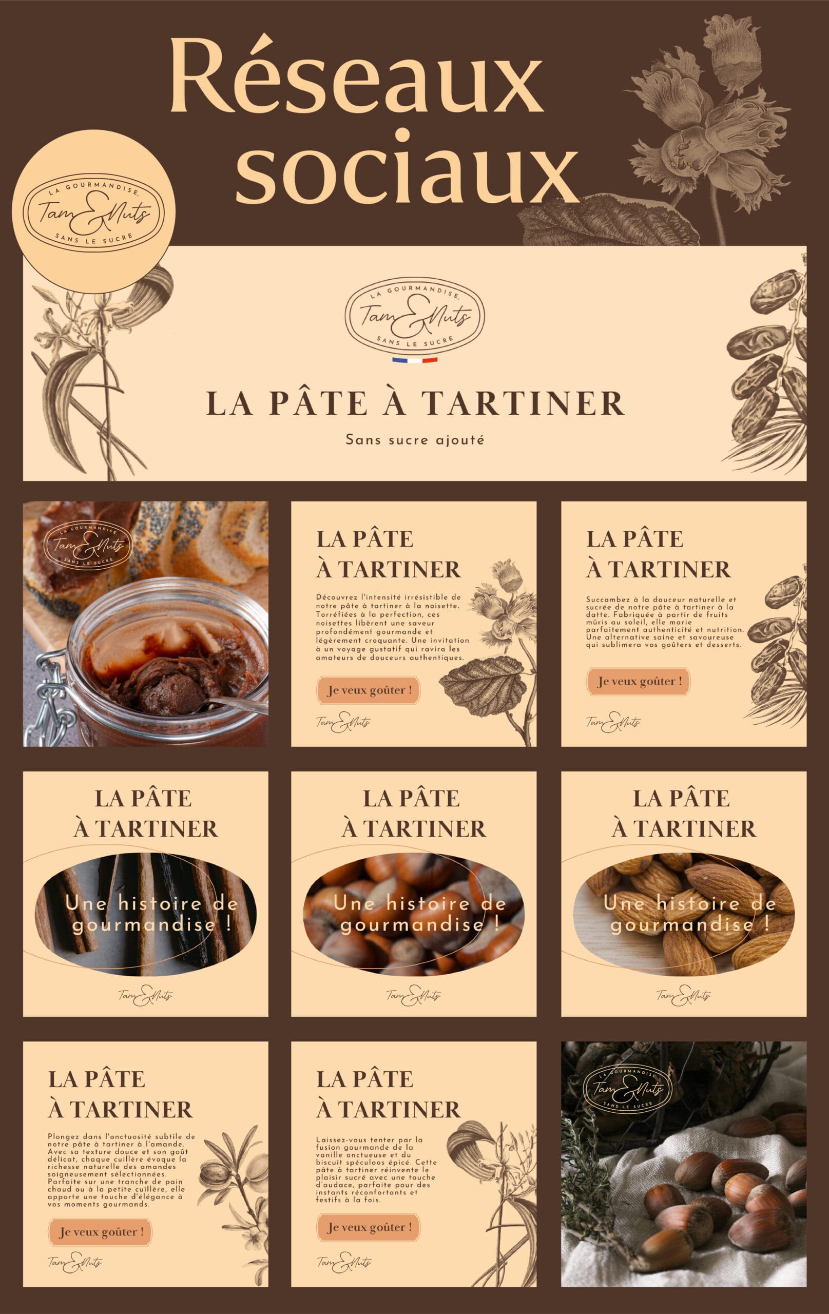 Tam&Nuts - pâte à tartiner - réseaux sociaux