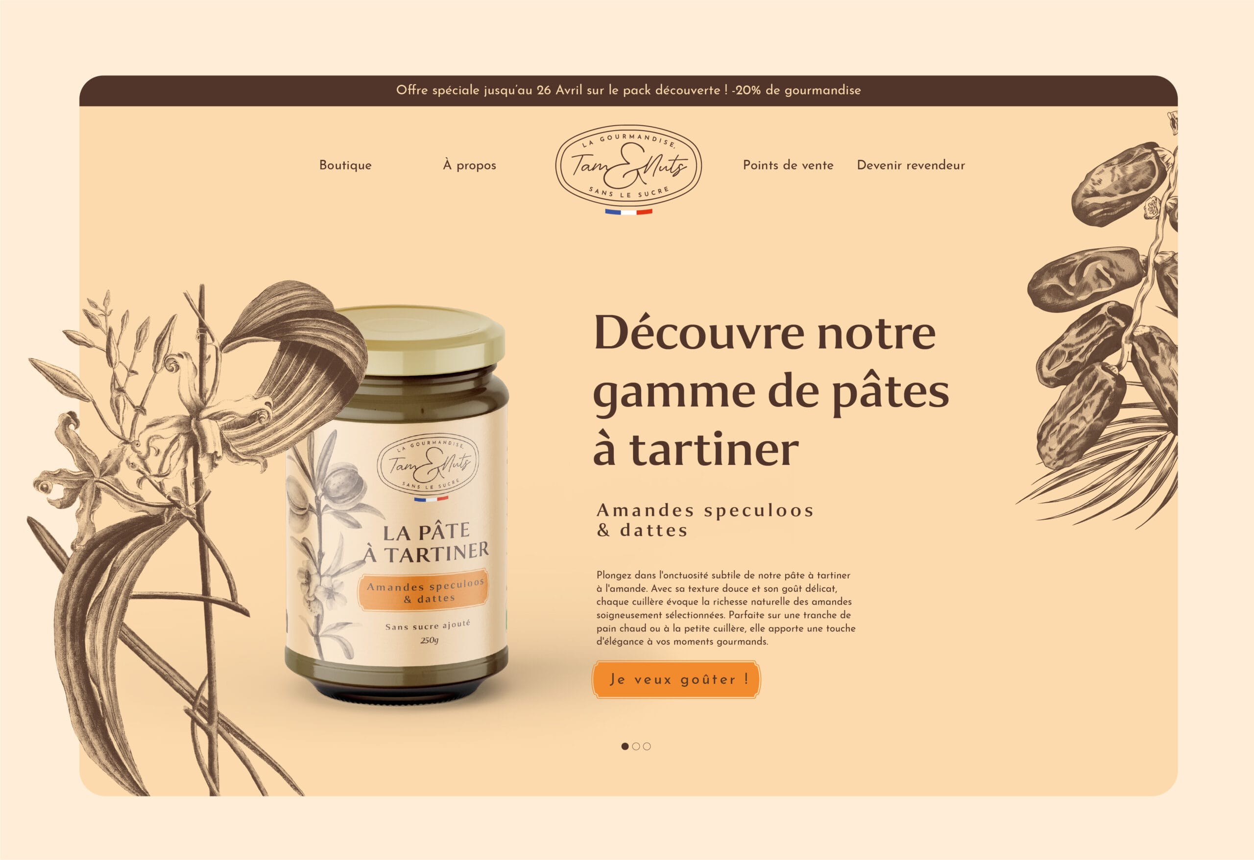 Tam&Nuts - pâte à tartiner - site internet