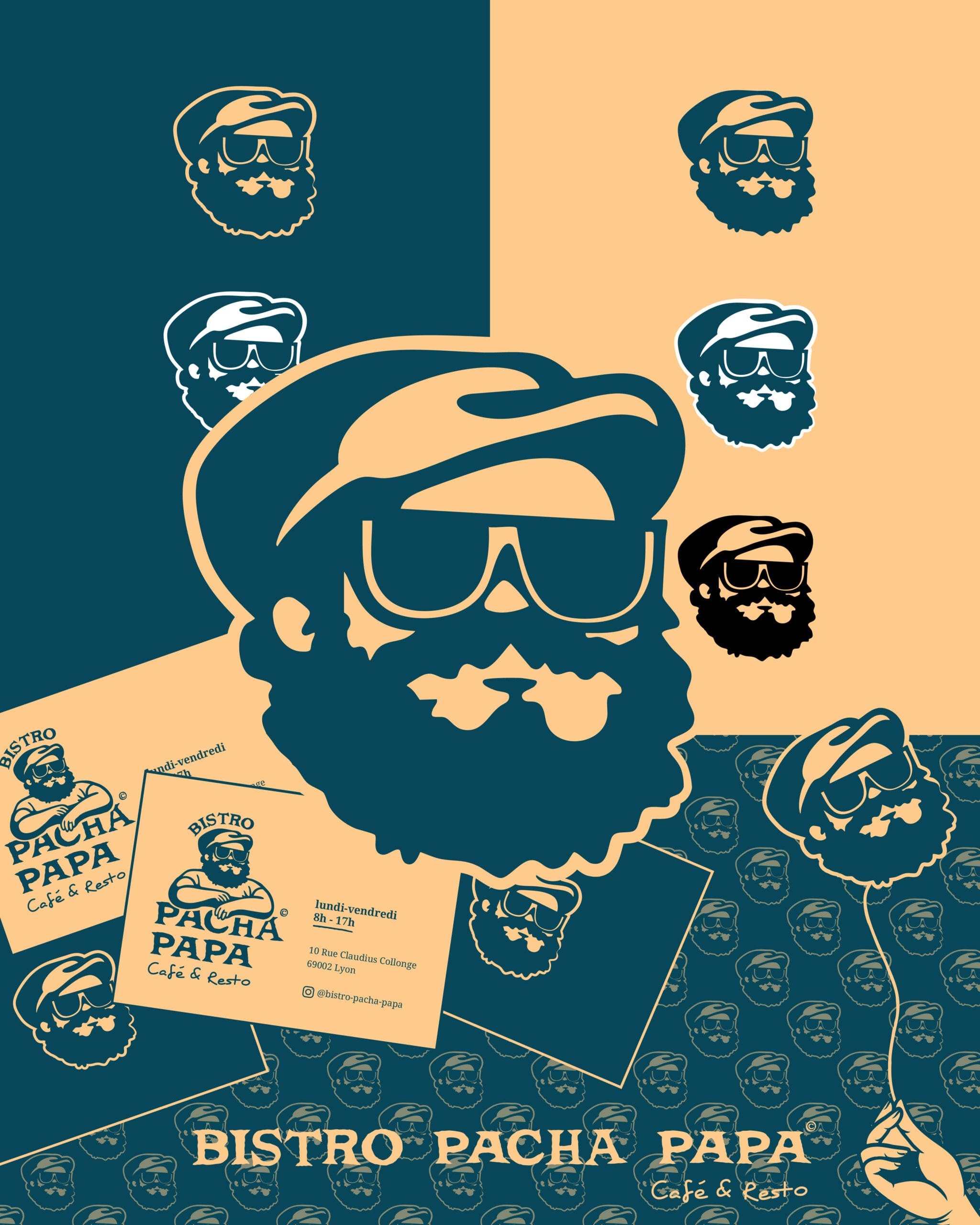 logo Bistro Pacha Papa Lyon - couleurs