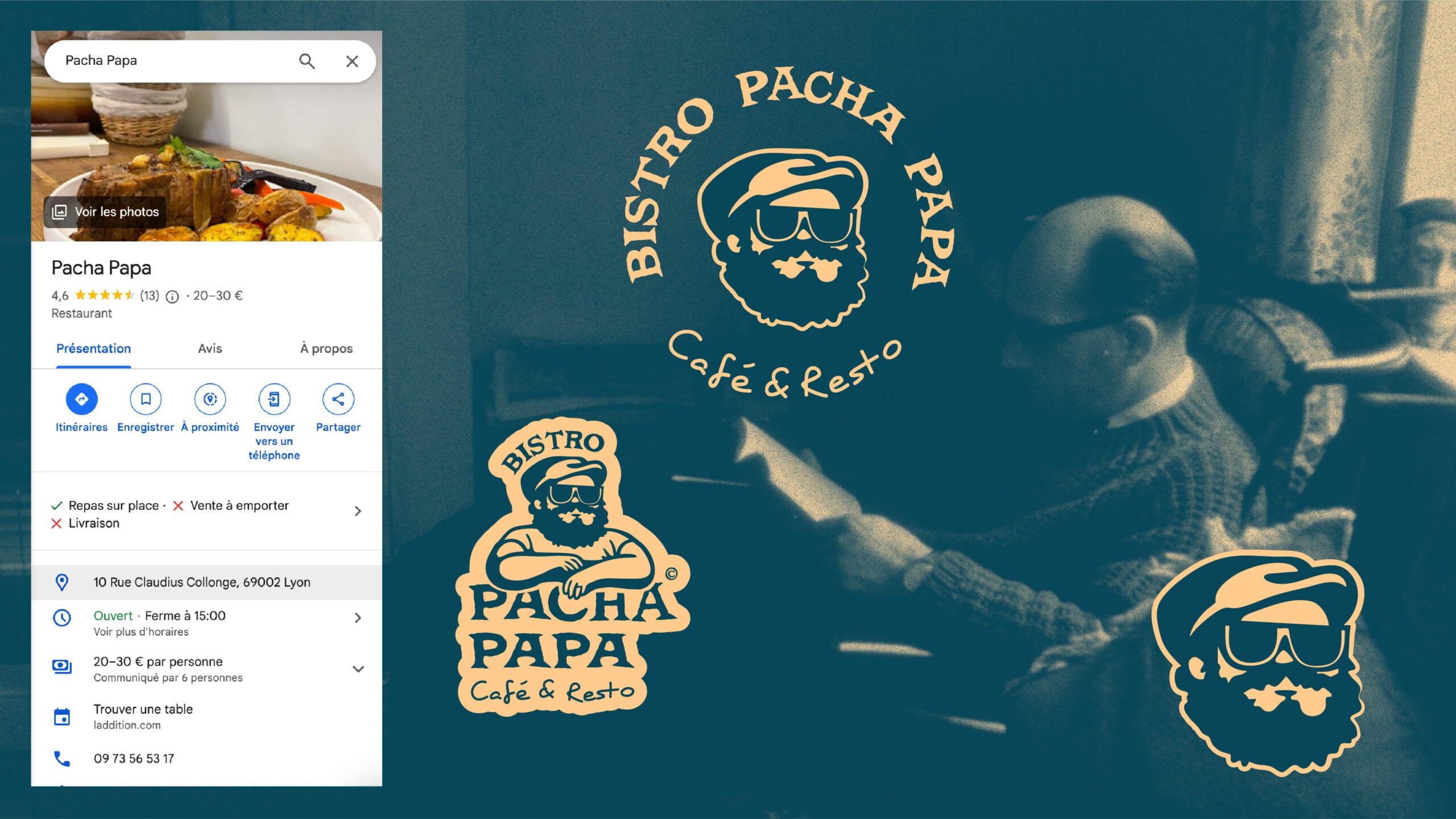 logo Bistro Pacha Papa Lyon - google business