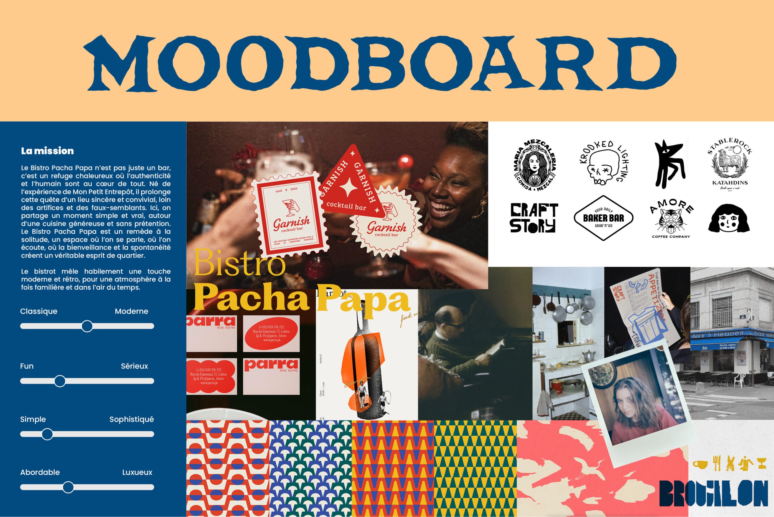 logo Bistro Pacha Papa Lyon - moodboard